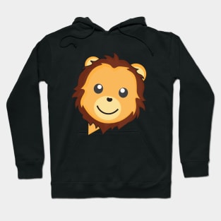 Cute Lion Cartoon Character in Speech Bubble Hoodie